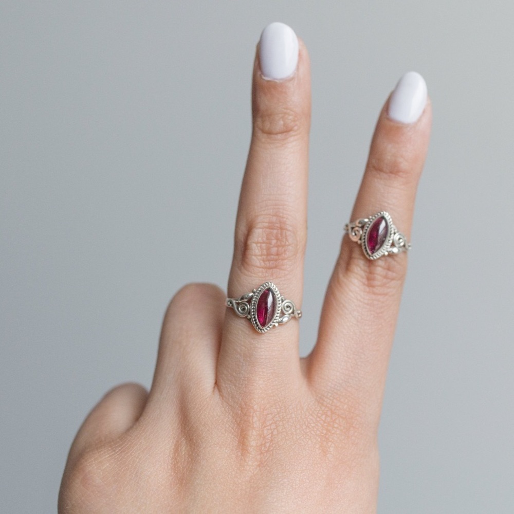 Marquise garnet ring